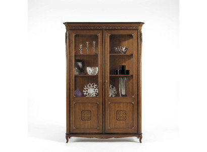 Vitrinen Glas Schrank Echtholz Vitrine Wohnzimmer Möbel Anrichte Massive Holz