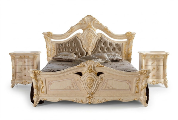 Design Luxus Doppel Hotel Betten Neu Schlafzimmer Massiv Holz Polster