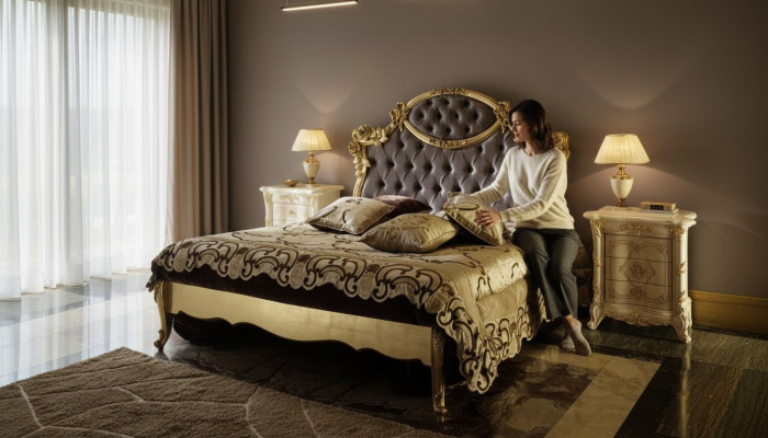 Klassisches Bett Luxus Betten Chesterfield Schlafzimmer Hotel Barock Möbel Neu