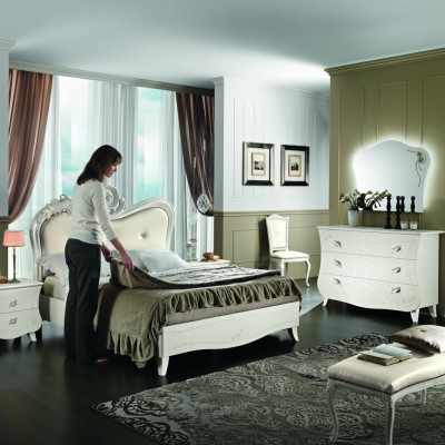 Design Möbel Klassisch Luxus Betten Neu Bett 2x Nachttisch Schlafzimmer Set 3tlg