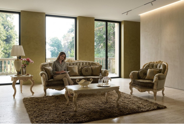 Italienische Design Sofa Sofagarnitur 3+1 Sitzer Couch Polster Garnitur Möbel