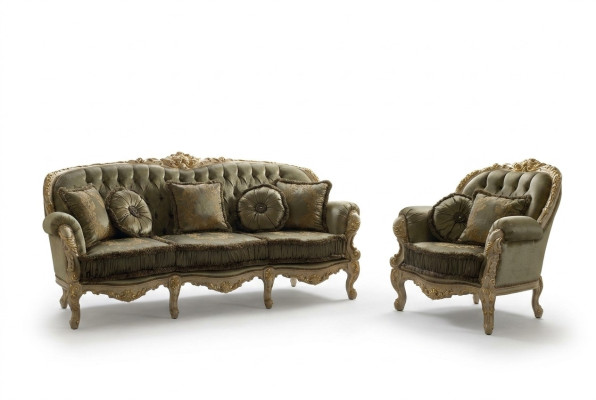 Italienische Design Sofa Sofagarnitur 3+1 Sitzer Couch Polster Garnitur Möbel