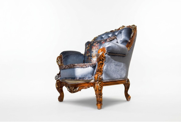 Design Luxus Klassische Lehnen Textil Sessel 1-Sitzer Sofa Polster Sofas Einsitzer