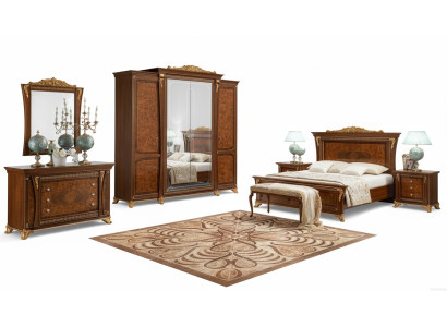 Barock Rokoko Luxus Set Betten Sets Nachttisch Kleiderschrank 7 tlg.Schlafzimmer