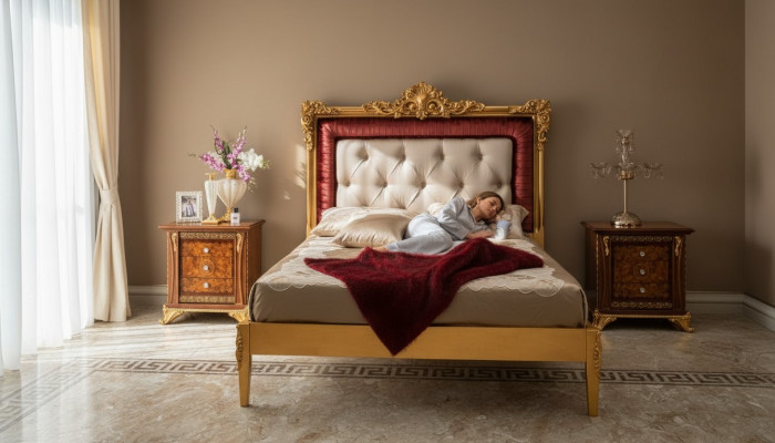 Bett Schlafzimmer Set Design Luxus Betten Neu Barock Möbel 2x Nachttisch 3tlg.