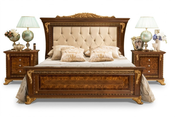 Doppelbett Massivholz Schlafzimmer Betten Design Bett MobilPiu Luxury