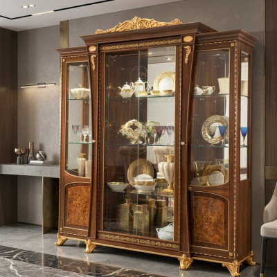 Vitrine Esszimmer Anrichte Holz Schränke Möbel Wohnzimmer Anrichte Glas Schrank