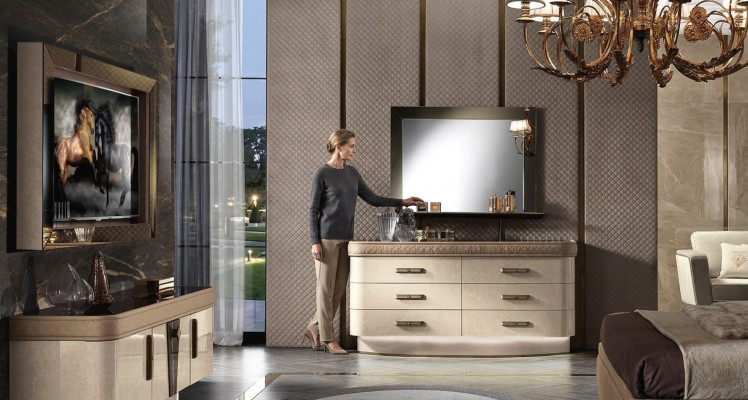 Komoda nábytek skupiny dřeva design skříň nový obývací pokoj set komoda zrcadlo