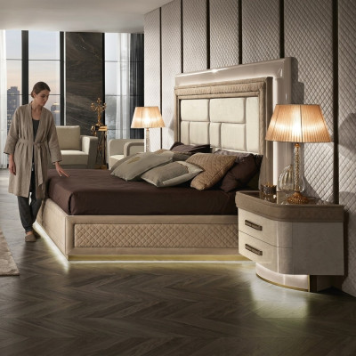 Schlafzimmer Konsolen Nachttisch Beistelltisch Modern Design Möbel HolzBeige Neu