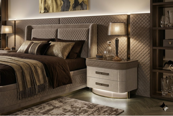 Schlafzimmer Konsolen Nachttisch Beistelltisch Modern Design Möbel HolzBeige Neu