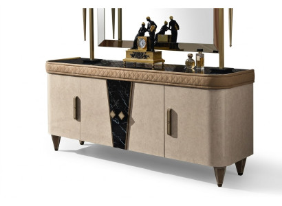 Komoda Skříň Vitrína Beige Jídelní skříň Dřevěná skříň Nábytek Komody