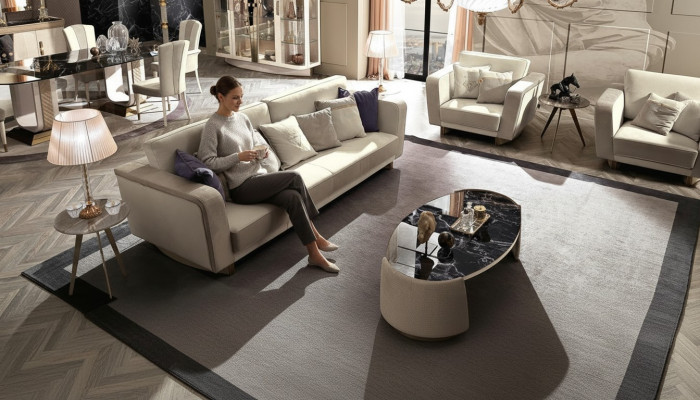 Italien Möbel Sofagarnitur 3+1+1 Sitzer Set Design Sofa Polster Couchen Couch