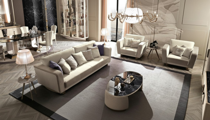 Italien Möbel Sofagarnitur 3+1+1 Sitzer Set Design Sofa Polster Couchen Couch