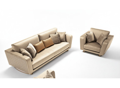 Sofagarnitur 3+1 Sitzer Set Design Sofas Polster Couchen Leder Relax Moderne Neu