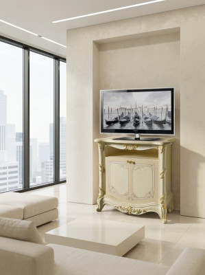 tv Sideboard rtv Wohnzimmer Design Regal Beige Holz Regale Lowboard Italien Neu
