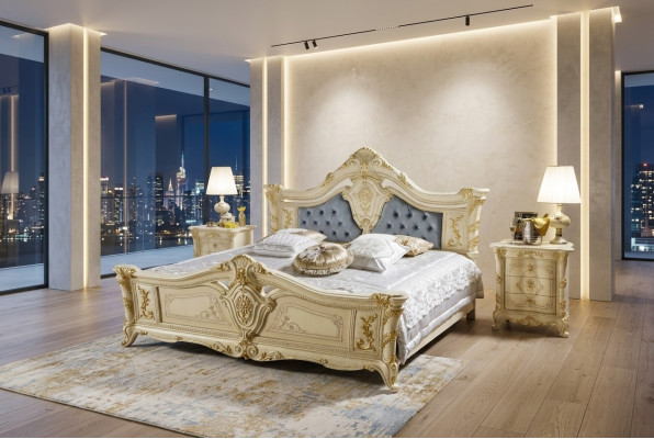 Postele Chesterfield nábytek kůže ložnice hotel barokní klasická postel luxus