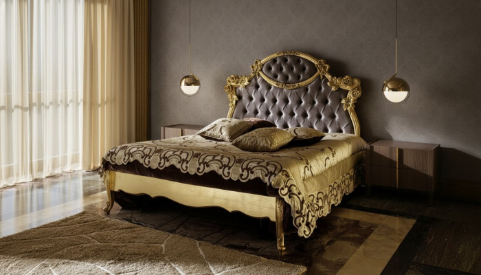 Chesterfield Klassisches Bett Luxus Möbel Barock Hotel Leder Schlafzimmer Betten