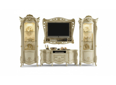 Design Wohnwand Sideboard 2x Schrank rtv tv Rahmen Anrichte 4 tlg. Set Vitrine