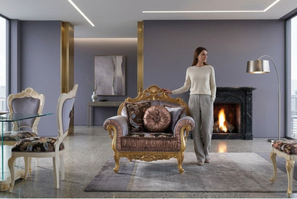 Art déco design křeslo textilní obývací pokoj lounge nové luxusní designové nábytek židle