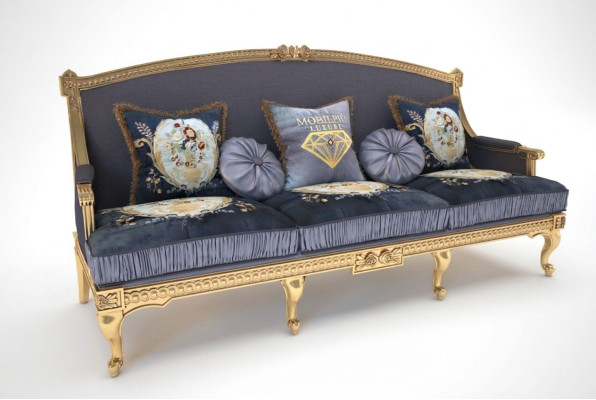 Sofa, pohovky, sedací soupravy, design klubový 3místný gauč, polstrovaná 3místná textilní sedačka.