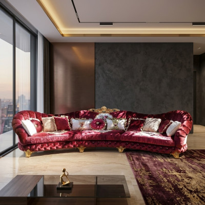Designer Sofa Ecksofa Wohnlandschaft Rund Couch Samt Couch Sofa Ecksofa Italien