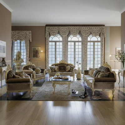 Klassischer Wohnlandschaft Sofas Couchen Polster Sofa Sofagarnitur 3+2+1 Sitzer