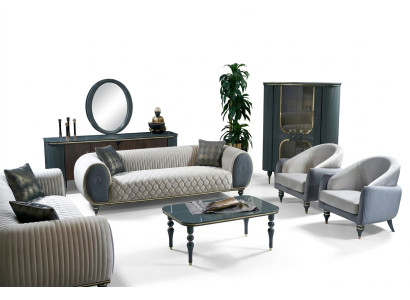Design Sofas Polster Couchen Stoff Relax Moderne Sofagarnitur 3+1+1 Sitzer Set