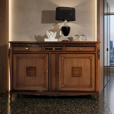 Kommode Wohnzimmer Kommode Schubladen Holz Sideboard Schrank Schränke Massiv