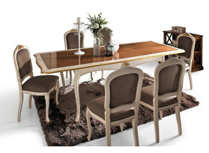 Sada stolu + 6 židlí kompletní Klasická jídelní sestava Nábytek Barokní