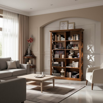 Wohnzimmer Vitrine Schrank Bücher Regal Anrichte Klassische Möbel Regale Holz