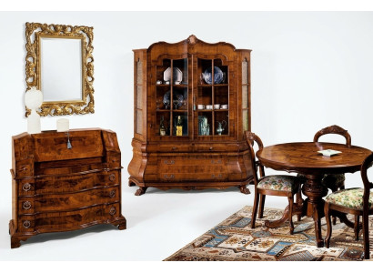 Komplett Set Esstisch 3 Stühle Esszimmer Set Vitrine Kommode 6tlg. Set Barock