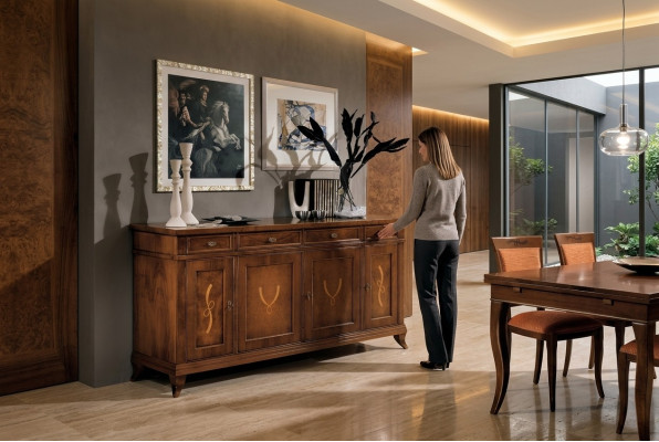 Kredenc komoda dřevo design skříň komody klasické skříně nábytek dřevo nové
