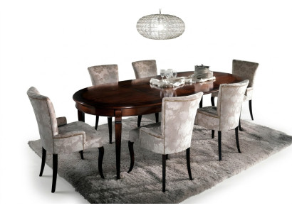 Esstisch Garnitur Esszimmer Möbel Einrichtung Gruppe Tisch + 6 Stuhl Set 7tlg.