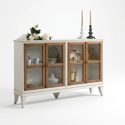 Vitrine Anrichte Retro Stil Wohnzimmer Schrank Kommode Kollektion Vitrinen Neu