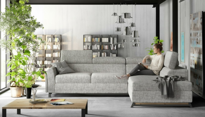 Designerová pohovka gauč rohová pohovka textilní set sedací souprava obývacího pokoje L-forma látková