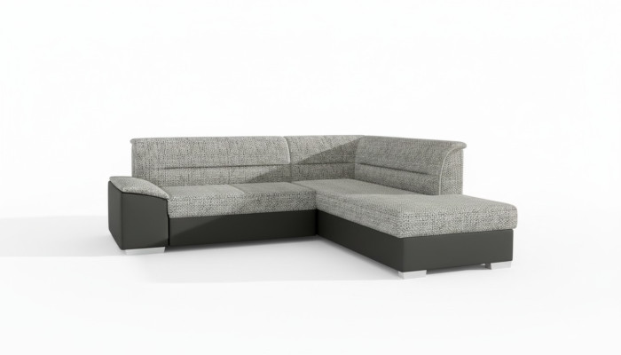 Tkaninová rohová sedací souprava L-formátu, pohovka, design, čalounění, moderní, textil, sedací polštáře, skupina.