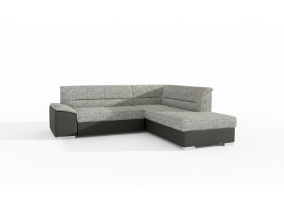 Tkaninová rohová sedací souprava L-formátu, pohovka, design, čalounění, moderní, textil, sedací polštáře, skupina.