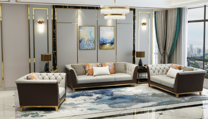 Pohovka, gauč, set polštářů, kompletní set 3+2+1, sofa, design Chesterfield.