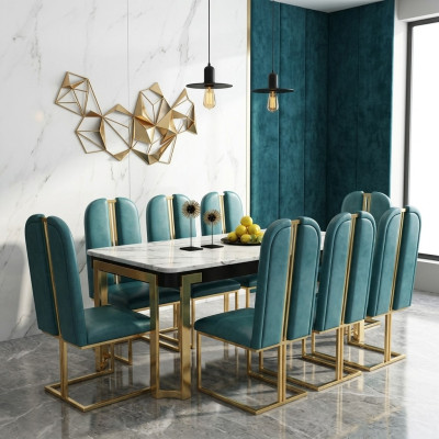 Luxus Esstisch Tisch Metall Tische Designer Möbel Konferenz Marmor