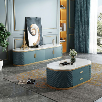 Anrichte Low Board Side Schrank Wohn Zimmer Sideboard Couchtisch 2tlg. Set