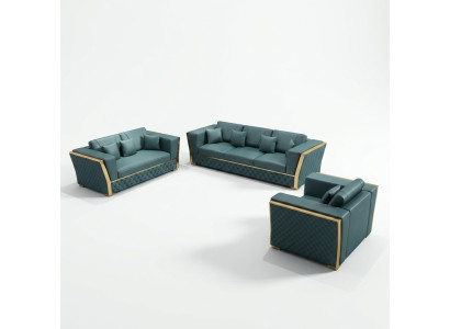Komplett Set Sofagarnitur 3+2+1 Sitzer + Couchtisch Designer Wohnlandschaft