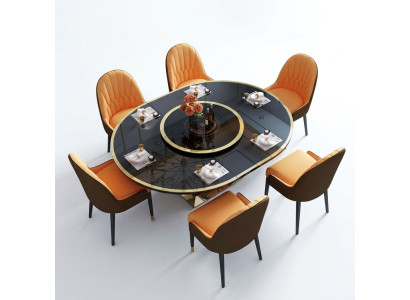 Design Ess Zimmer Stuhl Set Metall Tische Sessel 6x Stühle + Tisch Garnitur