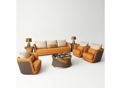 Edle Luxus Klasse Wohn Zimmer Set Garnitur Sofa Couch Polster 4tlg. Set