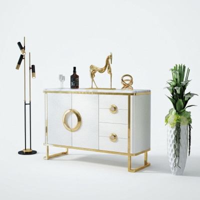Edle Design Kommode Sideboard Italienische Kommoden Lowboards Leder