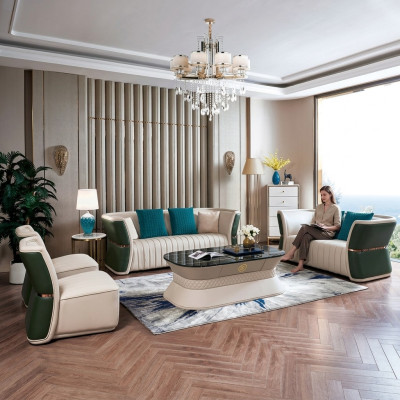 Kompletní set sedací soupravy 3+2+1+1 - designová pohovka gauč obývací landschaft