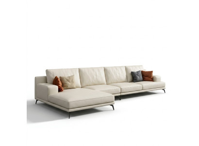 Moderne Sofa Eckgarnitur L Form Polster Sitz Ecke Couch + Hocker Italien