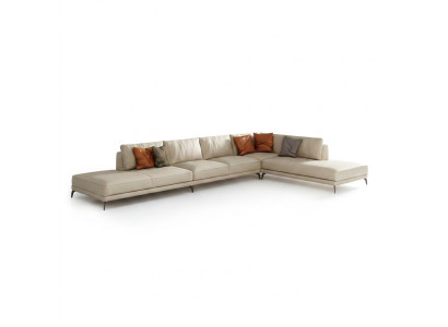 Obývací krajina L-Forma Roštová sedací souprava Design Potah Kůže Garniture Sofa
