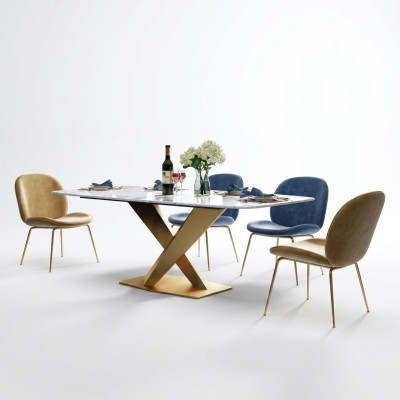 Esstisch + 4x Stühle Stuhl Esszimmer Set Modern Essgruppe Tisch Tische