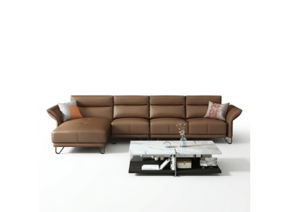 Italienische Design Leder Sofa Stil Möbel Couchtisch Sitz Polster Eck Garnitur