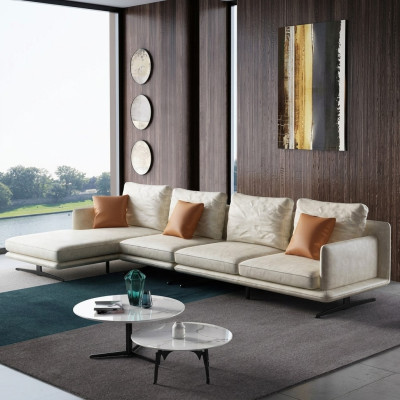 Wohnlandschaft Ecksofa L-Form Sessel Deko Set Garnitur Modern Sofa Leder